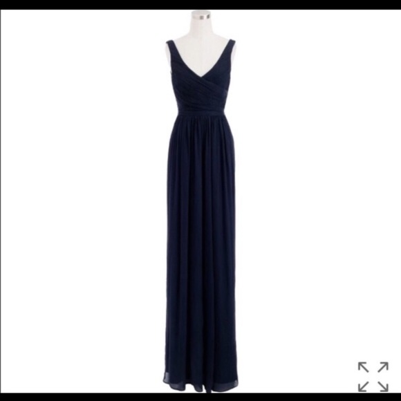 NWT navy j crew silk bridesmaids dress - Picture 1 of 6